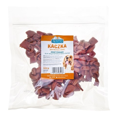 PETITTO Węzełki mini z piersi kaczki 500G PETITTO Węzełki mini z piersi kaczki 500G
