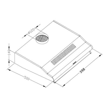 OKAP KUCHENNY PODSZAFKOWY - POCHŁANIACZ 60 CM BERDSEN BE-10-A CZARNY