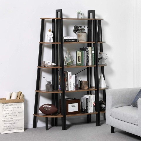 Regał w stylu rustykalnym 5 półek metalowy stelaż loft Regał w stylu rustykalnym 5 półek metalowy stelaż loft