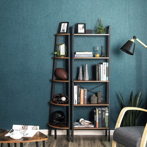Regał w stylu rustykalnym 5 półek metalowy stelaż loft Regał w stylu rustykalnym 5 półek metalowy stelaż loft