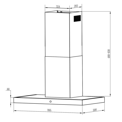 OKAP KUCHENNY 90 CM CZARNY BERDSEN BT-218