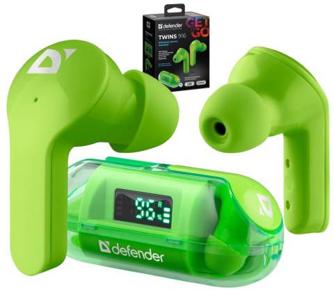 SŁUCHAWKI DOUSZNE DEFENDER BLUETOOTH TWINS 916 ZIELONE SŁUCHAWKI DOUSZNE DEFENDER BLUETOOTH TWINS 916 ZIELONE