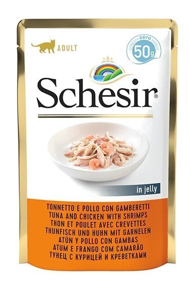 SCHESIR dla kotów Single Dish Tuńczyk z Kurczakiem i Krewetkami 50g SCHESIR dla kotów Single Dish Tuńczyk z Kurczakiem i Krewetkami 50g