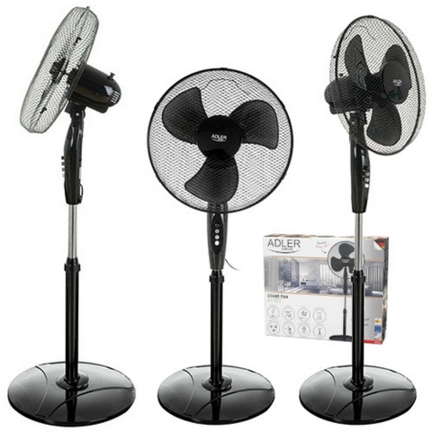 Wentylator stojący średnica 40cm 90W regulowana wysokość 100-125cm obrotowy Wentylator stojący średnica 40cm 90W regulowana wysokość 100-125cm obrotowy