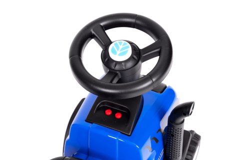 Jeździk traktor z przyczepką dla dzieci interaktywna kierownica dźwięki niebieski Jeździk traktor z przyczepką dla dzieci interaktywna kierownica dźwięki niebieski