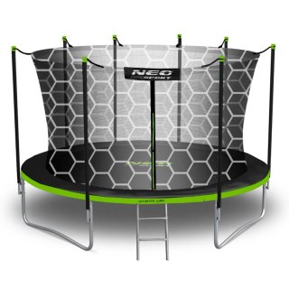 TRAMPOLINA OGRODOWA 12FT/374CM Z SIATKĄ WEWNĘTRZNĄ I DRABINKĄ NEO-SPORT