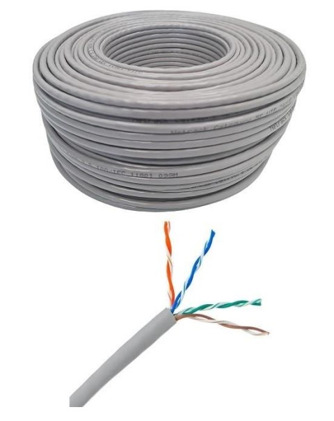 Kabel sieciowy skrętka LAN Netrack cat 5e UTP, szary, 50m , CCA Kabel sieciowy skrętka LAN Netrack cat 5e UTP, szary, 50m , CCA
