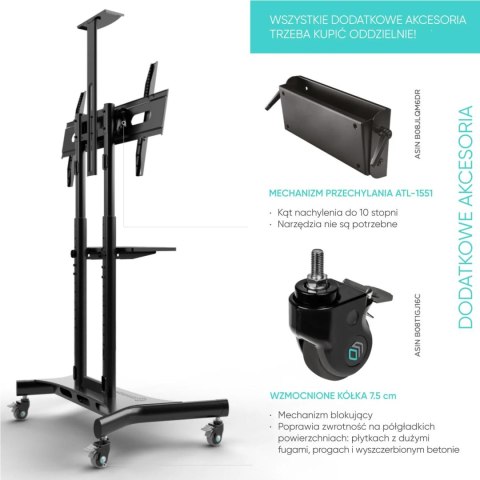 Mobilny stojak do TV 40"-70" do 45 kg ONKRON TS1551 Czarny Mobilny stojak do TV 40"-70" do 45 kg ONKRON TS1551 Czarny
