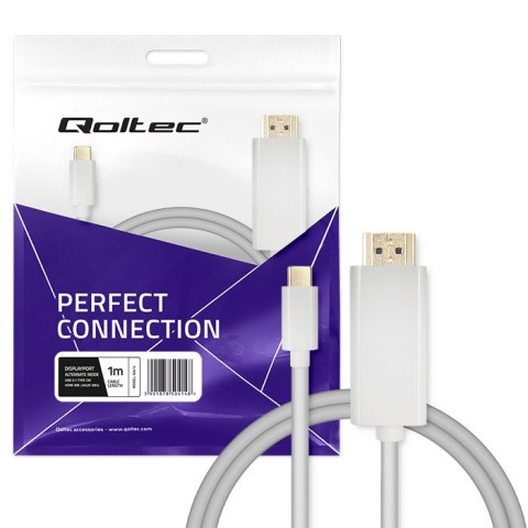 Qoltec Kabel USB 3.1 typ C męski/ HDMI A męski | 4K | Alternate mode | 1m Qoltec Kabel USB 3.1 typ C męski/ HDMI A męski | 4K | Alternate mode | 1m