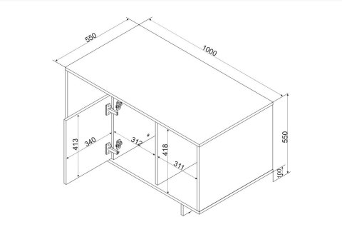 Stolik kawowy/ława ALMA 100x55xh55 kaszmir Stolik kawowy/ława ALMA 100x55xh55 kaszmir