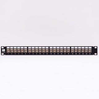 Patch panel keystone 19" 24-porty, FTP, wyposażony 24xkeystone jack kat. 6, Netrack