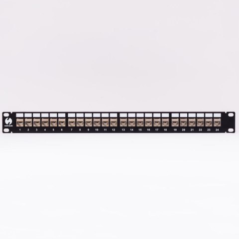 Patch panel keystone 19" 24-porty, FTP, wyposażony 24xkeystone jack kat. 6, Netrack Patch panel keystone 19" 24-porty, FTP, wyposażony 24xkeystone jack kat. 6, Netrack