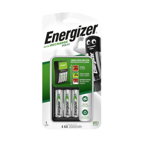 Ładowarka akumulatorków Ni-MH Energizer Maxi + 4 x R6/AA 2000 mAh Ładowarka akumulatorków Ni-MH Energizer Maxi + 4 x R6/AA 2000 mAh