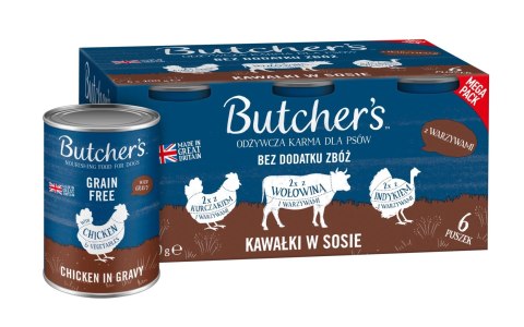 Butcher's Original Recipe in Gravy mix smaków z warzywami w sosie karma dla psa 6 x 400g Butcher's Original Recipe in Gravy mix smaków z warzywami w sosie karma dla psa 6 x 400g