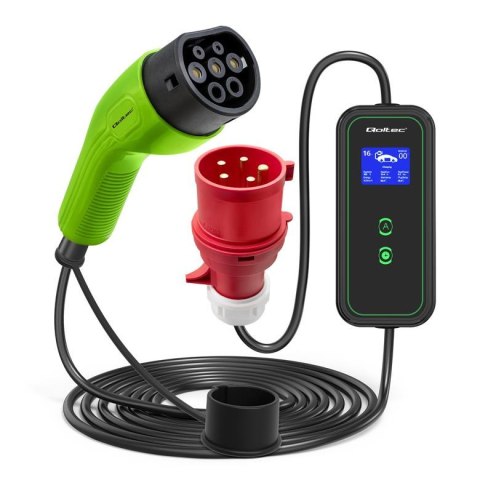 Ładowarka Qoltec do samochodu elektrycznego EV z regulacją 2w1 Typ2 | 11kW | CEE 5 PIN | LCD | 3 fazy | Przenośna | Wallbox | 5m Ładowarka Qoltec do samochodu elektrycznego EV z regulacją 2w1 Typ2 | 11kW | CEE 5 PIN | LCD | 3 fazy | Przenośna | Wallbox | 5m
