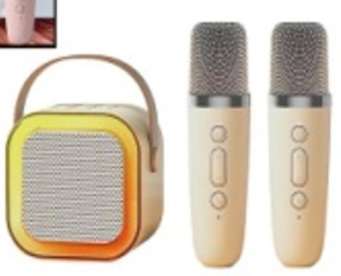 Głośnik do karaoke z mikrofonem złoty Głośnik do karaoke z mikrofonem złoty