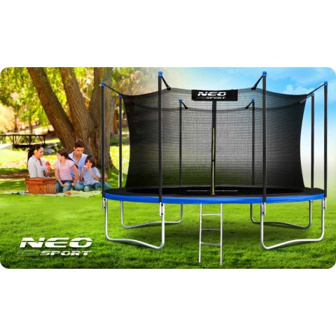 TRAMPOLINA OGRODOWA 15FT/465CM Z SIATKĄ WEWNĘTRZNĄ I DRABINKĄ NEO-SPORT