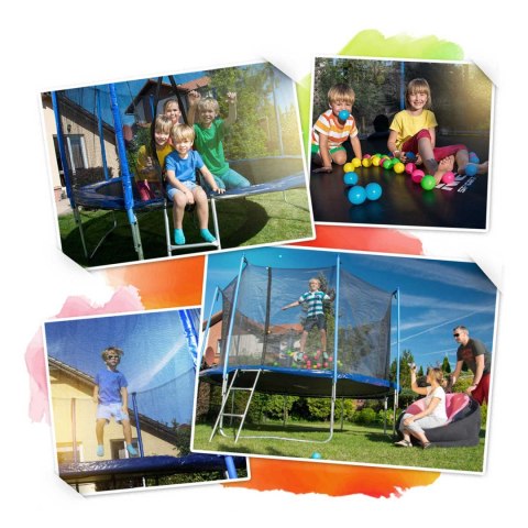 TRAMPOLINA OGRODOWA 15FT/465CM Z SIATKĄ WEWNĘTRZNĄ I DRABINKĄ NEO-SPORT