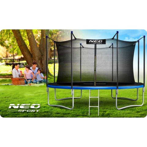TRAMPOLINA OGRODOWA 15FT/465CM Z SIATKĄ WEWNĘTRZNĄ I DRABINKĄ NEO-SPORT