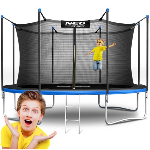 TRAMPOLINA OGRODOWA 15FT/465CM Z SIATKĄ WEWNĘTRZNĄ I DRABINKĄ NEO-SPORT