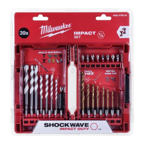 Zestaw wierteł i bitów udarowych 39szt 4932479854 MILWAUKEE Zestaw wierteł i bitów udarowych 39szt 4932479854 MILWAUKEE