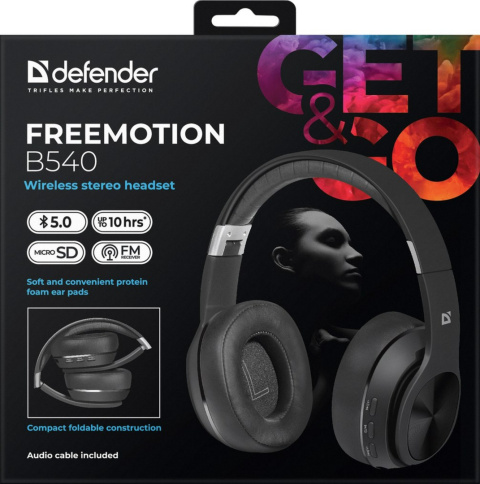 SŁUCHAWKI DEFENDER BLUETOOTH FREEMOTION B540 CZARNE SŁUCHAWKI DEFENDER BLUETOOTH FREEMOTION B540 CZARNE