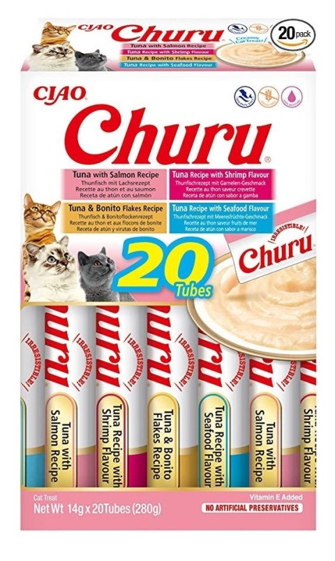 INABA CHURU Varietes Owoce morza -przysmak dla kota 20x14 g INABA CHURU Varietes Owoce morza -przysmak dla kota 20x14 g