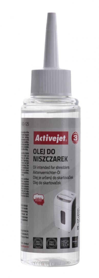 Activejet ASO-125 Olej do niszczarek 125ml Activejet ASO-125 Olej do niszczarek 125ml