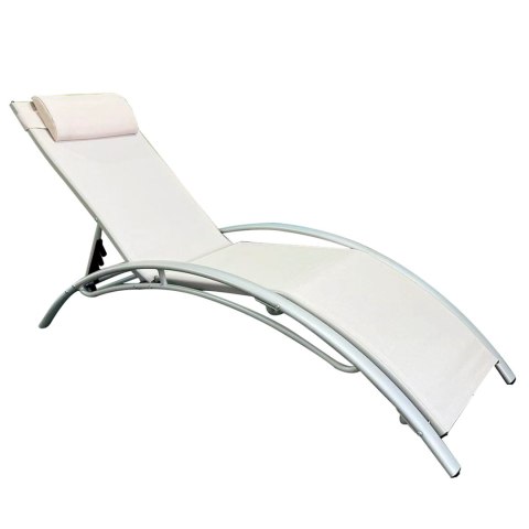 Komplet dwa leżaki leżanki ogrodowe aluminium beż Nu Forma Komplet dwa leżaki leżanki ogrodowe aluminium beż Nu Forma