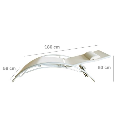 Komplet dwa leżaki leżanki ogrodowe aluminium beż Nu Forma Komplet dwa leżaki leżanki ogrodowe aluminium beż Nu Forma