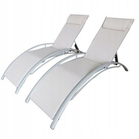 Komplet dwa leżaki leżanki ogrodowe aluminium szary Nu Forma Komplet dwa leżaki leżanki ogrodowe aluminium szary Nu Forma
