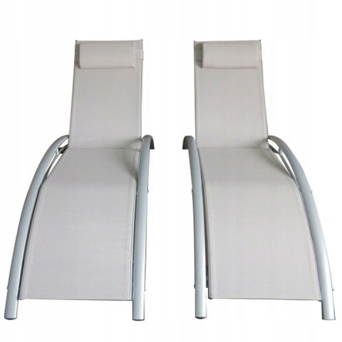 Komplet dwa leżaki leżanki ogrodowe aluminium szary Nu Forma Komplet dwa leżaki leżanki ogrodowe aluminium szary Nu Forma
