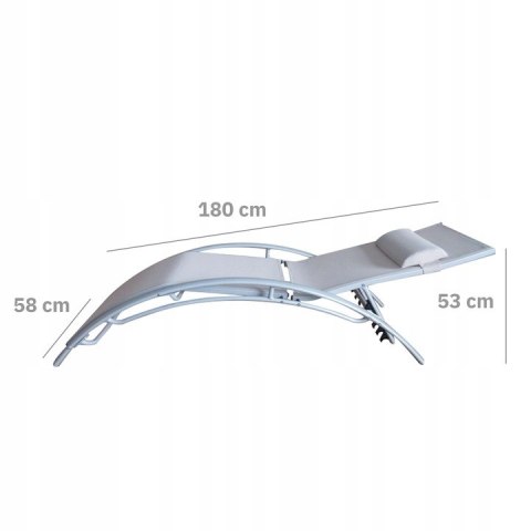 Komplet dwa leżaki leżanki ogrodowe aluminium szary Nu Forma Komplet dwa leżaki leżanki ogrodowe aluminium szary Nu Forma