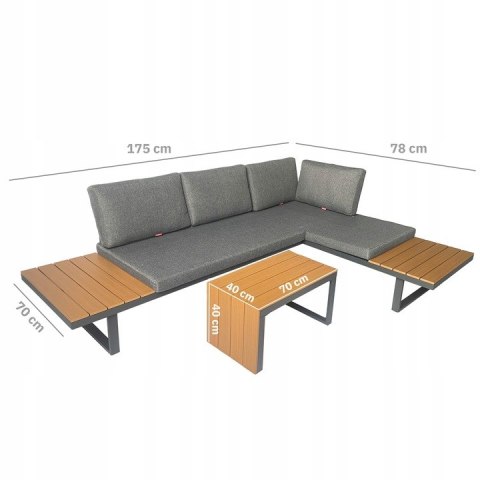 Zestaw mebli ogrodowych Nuforma narożnik sofa stolik Zestaw mebli ogrodowych Nuforma narożnik sofa stolik