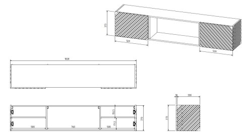 Szafka RTV LARA 183x35x37 biały mat + biały kominek Szafka RTV LARA 183x35x37 biały mat + biały kominek