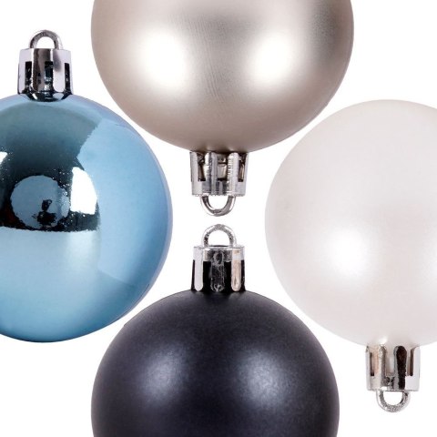 Bombki choinkowe nietłukące niebieskie zestaw 16 szt. 5 cm