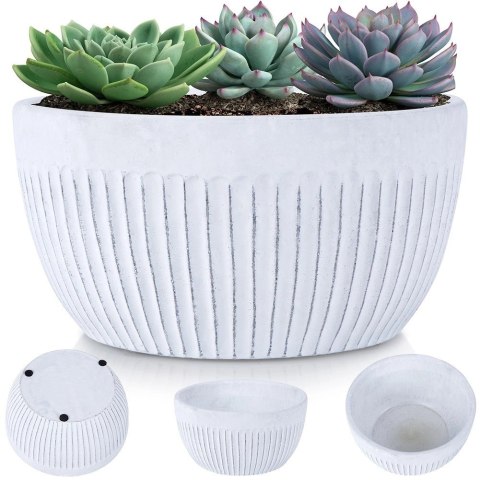 Doniczka ceramiczna biała 20 cm