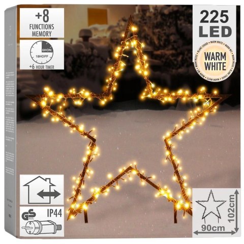 Gwiazda świecąca zewnętrzna metalowa 225 LED 90 cm Gwiazda świecąca zewnętrzna metalowa 225 LED 90 cm