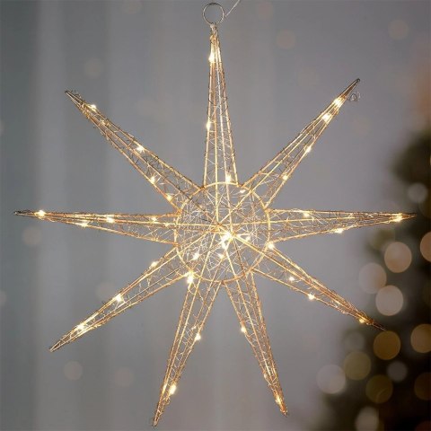 Gwiazda świecąca złota 50 LED wisząca 50 cm Gwiazda świecąca złota 50 LED wisząca 50 cm
