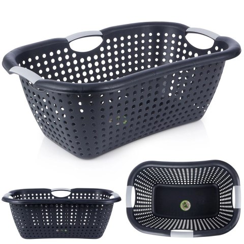 Kosz na pranie plastikowy czarny 26 l Kosz na pranie plastikowy czarny 26 l