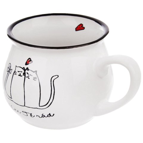 Kubek ceramiczny z uchem koty kotki do picia kawy herbaty 300 ml Kubek ceramiczny z uchem koty kotki do picia kawy herbaty 300 ml