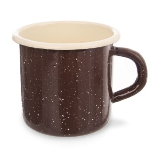 Kubek emaliowany garnuszek retro 0,4 l 8 cm brązowy