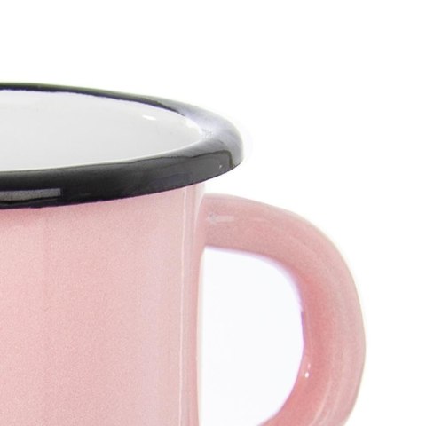 Kubek garnek garnuszek emaliowany retro 0,4 l kwiaty różowy Kubek garnek garnuszek emaliowany retro 0,4 l kwiaty różowy
