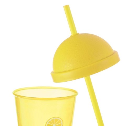 Kubek plastikowy z pokrywką i słomką 450 ml Kubek plastikowy z pokrywką i słomką 450 ml