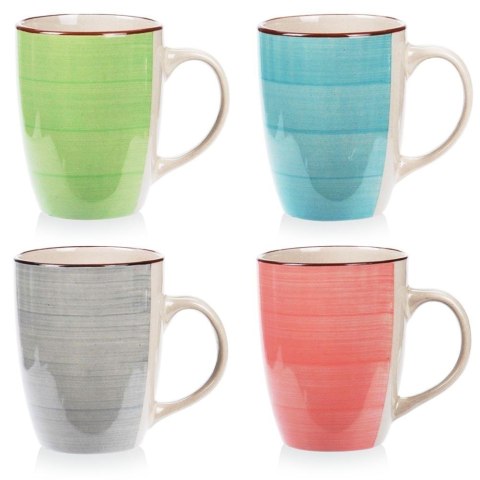 Kubki z uchem do picia kawy herbaty ceramiczne zestaw 4 szt. 350 ml Kubki z uchem do picia kawy herbaty ceramiczne zestaw 4 szt. 350 ml