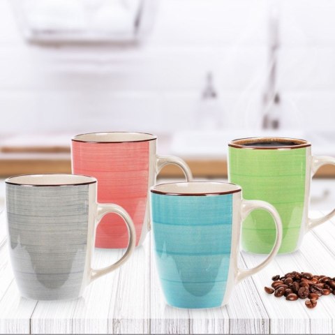 Kubki z uchem do picia kawy herbaty ceramiczne zestaw 4 szt. 350 ml Kubki z uchem do picia kawy herbaty ceramiczne zestaw 4 szt. 350 ml