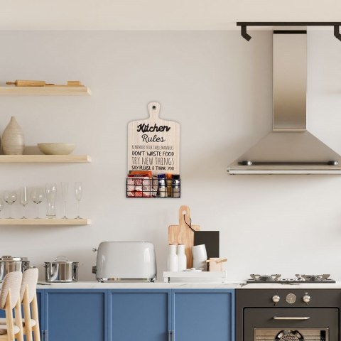 Kuchenna półka metalowa loft ścienna koszyk kosz czarna Kuchenna półka metalowa loft ścienna koszyk kosz czarna