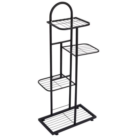 Kwietnik 4-poziomowy na doniczki metalowy czarny 92 cm Kwietnik 4-poziomowy na doniczki metalowy czarny 92 cm