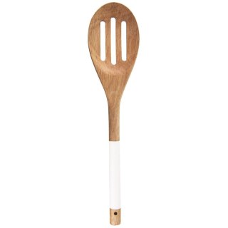 Łopatka kuchenna drewniana akacjowa ażurowa 30 cm do mieszania nakładania