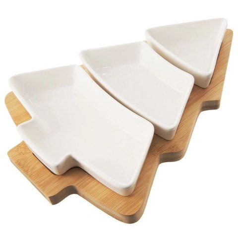 Miseczki na przekąski porcelanowe białe WHITELINE 28 cm 4 el. Miseczki na przekąski porcelanowe białe WHITELINE 28 cm 4 el.